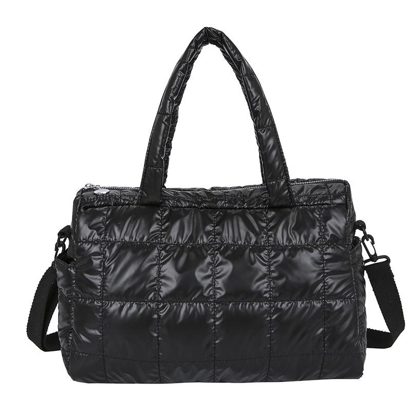 Tasche Damenmode Pendler Große Kapazität Eine Schulter Umhängetasche Koreanische Version Kleine Menschenmenge Plaid Baumwolle Anzug Handtasche