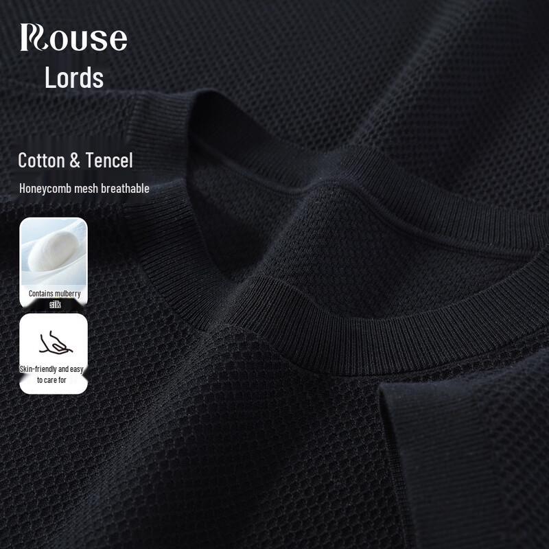 

ROOYAR Men s Breathable Silk Blend Knit Short Sleeve T-shirt 52