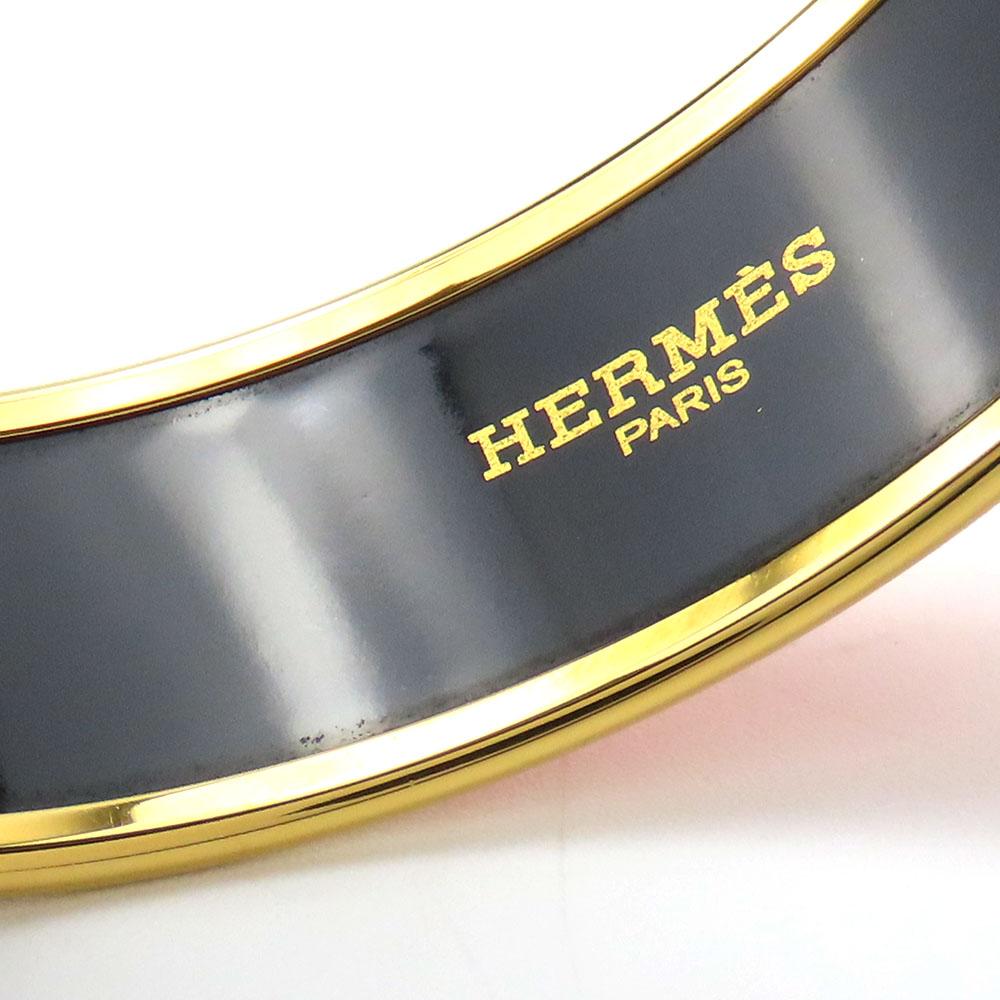 Used HERMES Bangle Emilel GM Metal 32.9g Orange Bracelet