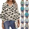 Blouses For Women Dressy Casual 3/4 Length Sleeve Womens Tops V Neck Tshirts Shirts With Flared Sleeve