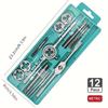 12/20/40pcs Ultimate Hand Tap and Die Set - Complete M3-M12 Screw Thread Plugs, Straight Taper Reamer Tools for DIY Enthusiasts