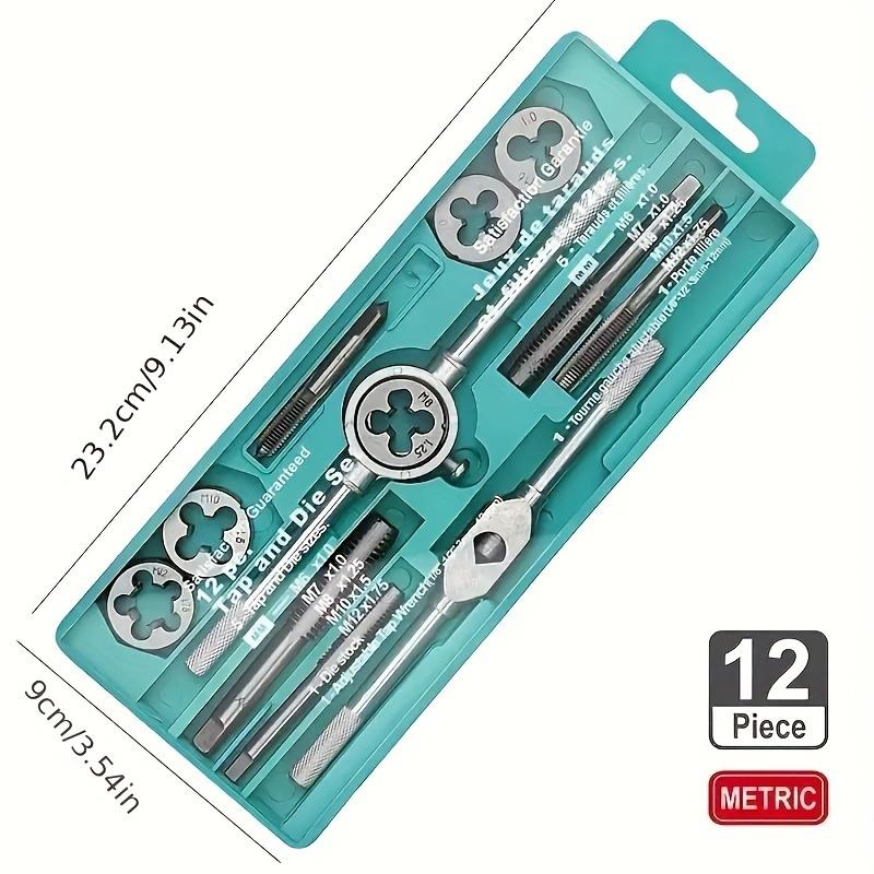 12/20/40pcs Ultimate Hand Tap and Die Set - Complete M3-M12 Screw Thread Plugs, Straight Taper Reamer Tools for DIY Enthusiasts