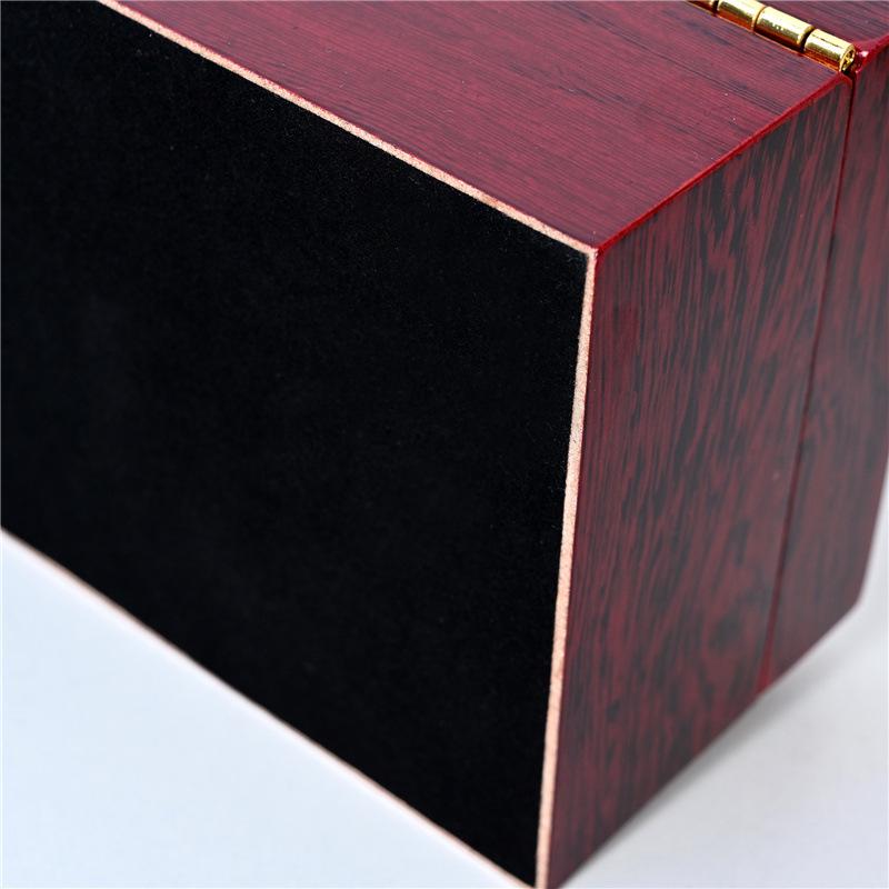 Red Sandalwood Clock & Watch Painted Wooden Box - Double-Layer 2-Position Jewelry & Watch Storage Box