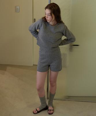 Mohe Cozy Short Knit Pants _ Gray