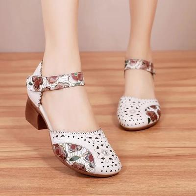 Fashion GKTINOO 2025 Summer Women's Genuine Leather Shoes Woman Retro Hollow Out Sandals Female Hook & Loop Heels Ladies Platform Sandal