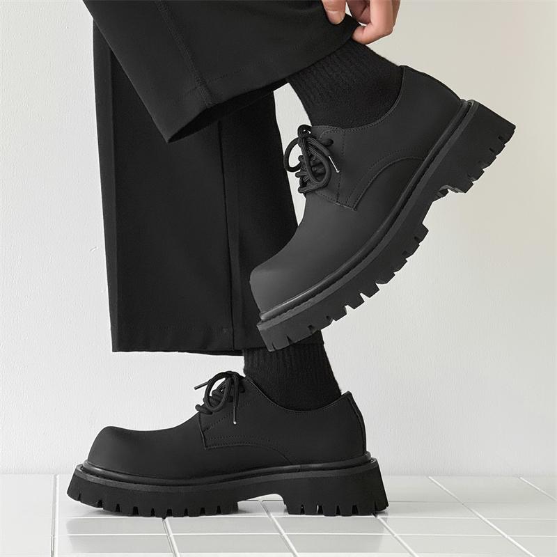 Fashion Classic Thick Soled Men's Leather Shoes Brand Designer Style Plus Size 38-43 Fashion Adult Quality Luxury Business Derby Shoes