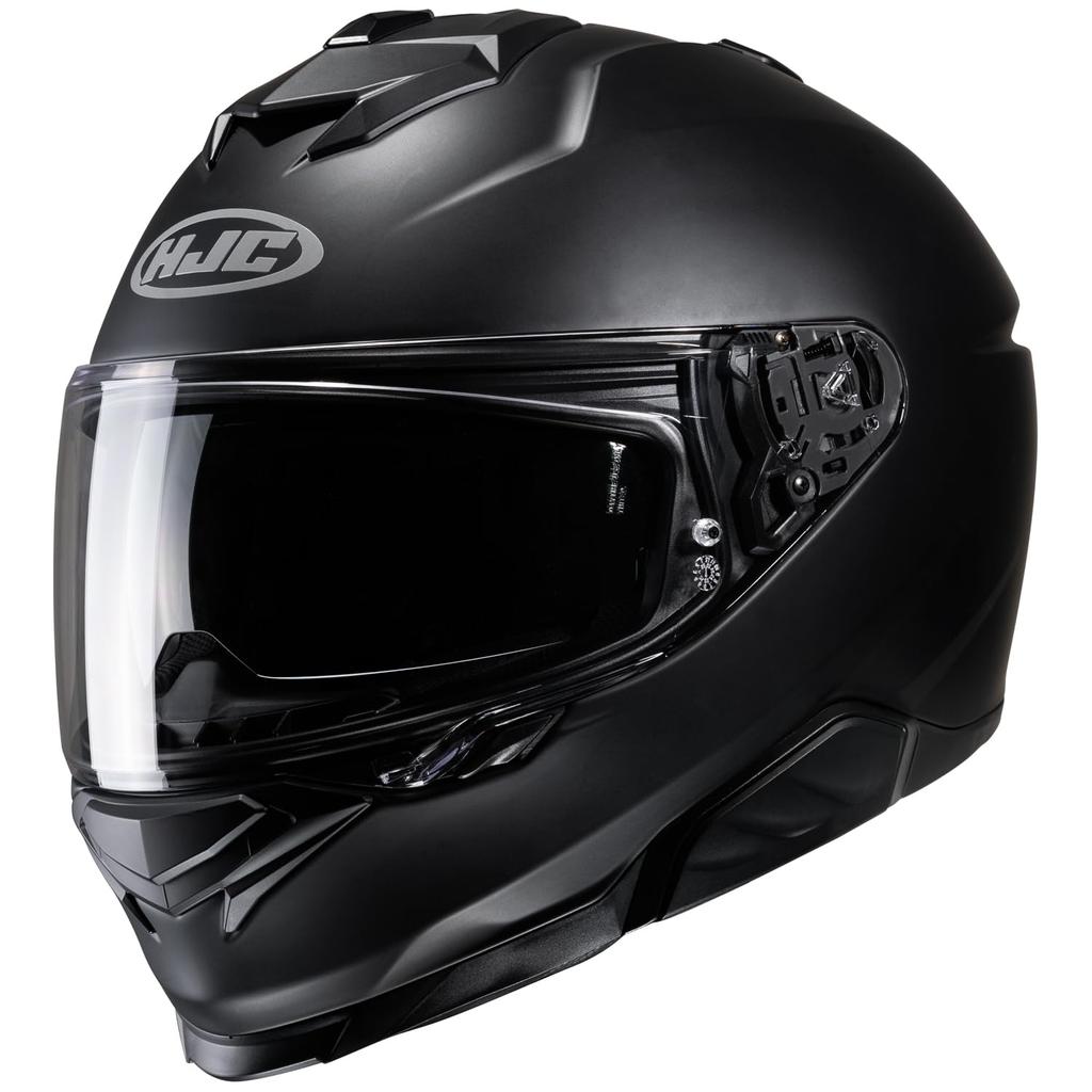 HJC HELMETS Motorcycle Helmet Full Face Sun Visor Ventilation Internal Removable Intercom Compatible Smart HJC i71 Solid HJH247 SEMI FLAT BLACK