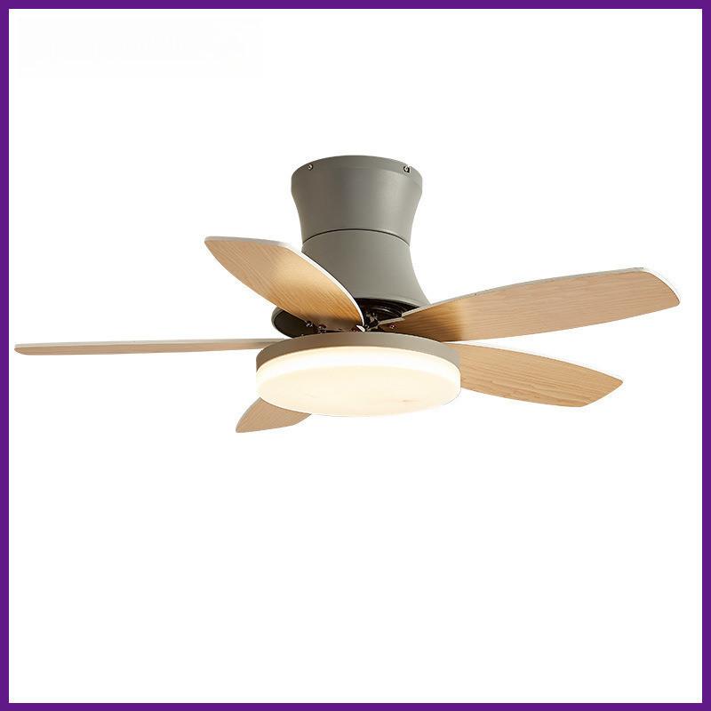 36/42/48 Full Spectrum Solid Wood Ceiling Fan Lamps Bedroom Mute LED Ceiling Fan Inch Electric Ceiling Fan Light