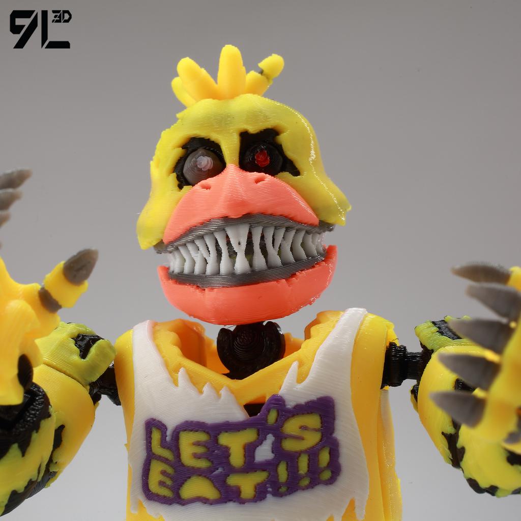 9L3D Gedruckte Nightmare Chica Titan13 Five Nights Security Breach FNAF Actionfiguren Bär Bewegliches Gelenk Abnehmbares Spielzeug Dummy13