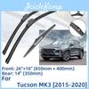 3 Stück Tucson Hyundai Für Mk3 20152020 26" 16" 14" Front Heckscheibenwischer Wischerblätter Windschutzscheibe Windschutzscheibe Fenster Schneider Zubehör 2016 2017 2018 2019 2020
