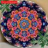 2D flach 20*20cm1Stk Vintage Floral Mandala hochwertige Beschilderung, Fantastische runde Wandkunstplakette mit Symmetrischer Harmonie&leuchtenden Blumen für Bars,