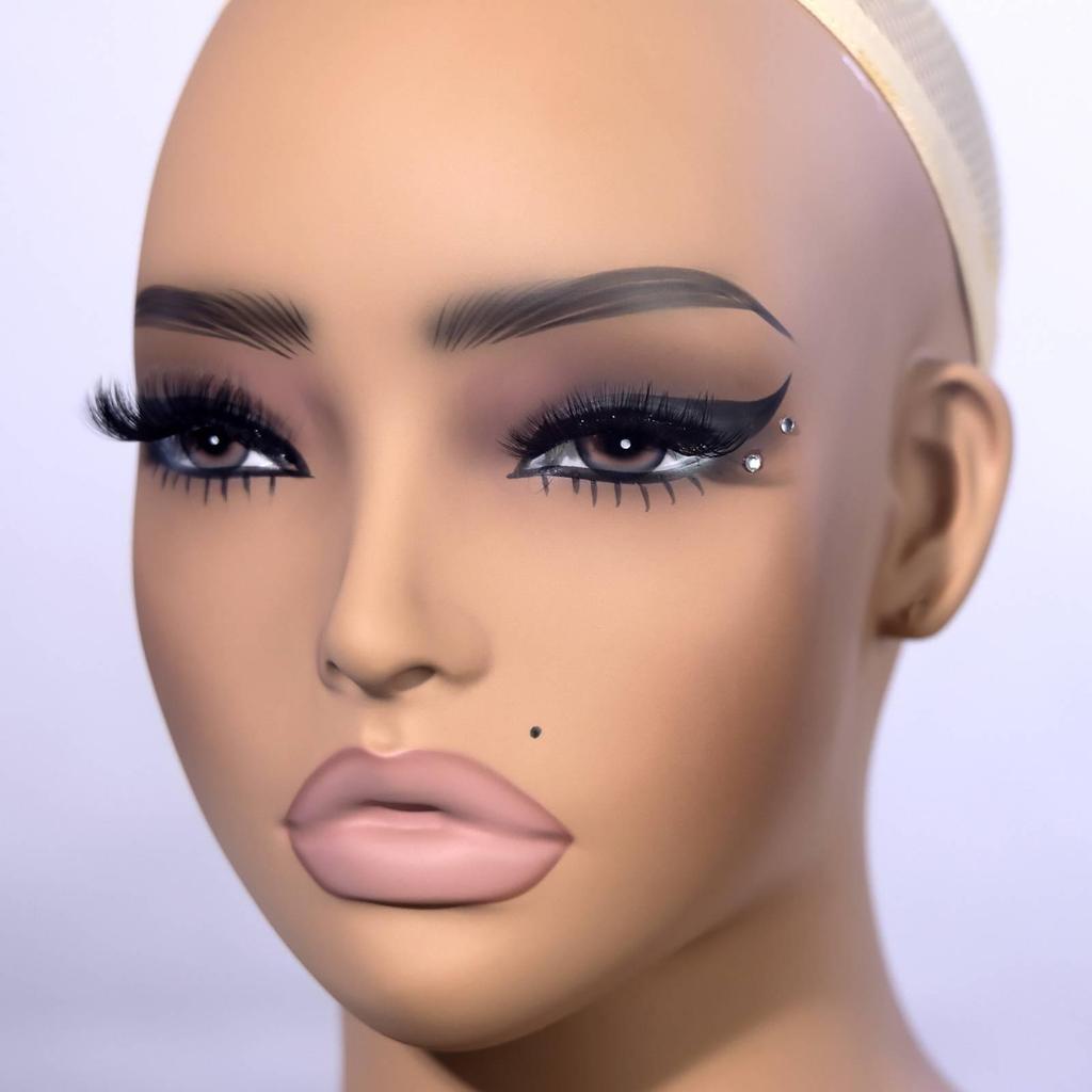 Mannequin Display Bust SkinTonedToned Hairpiece Smooth Head with Shoulders