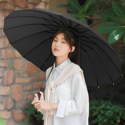 24 Ribs 50" Stick Umbrella For Rain Wind Auto Open Solid Color Fashionable and Simple Windproof Unbreakable Stick Rain Umbrella