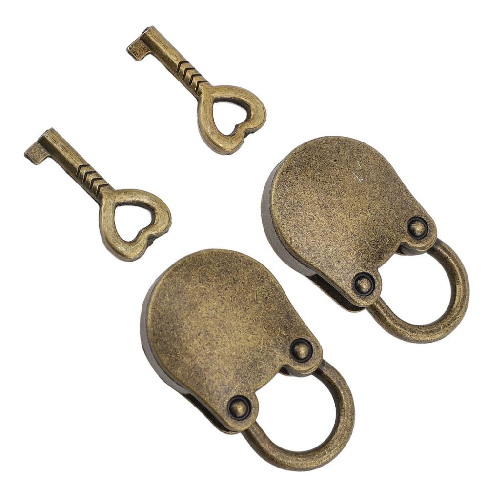2sets Bronze Bear Shaped Padlock Zinc Alloy Storage Cabinet Padlock  For Storage Box