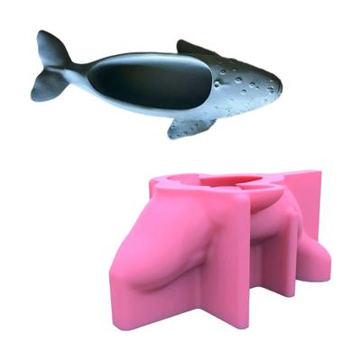 Molde de silicone em formato de baleia para porta-velas, moldes para velas de cimento, vasos de flores ciganos, moldes para vasos de suculentas