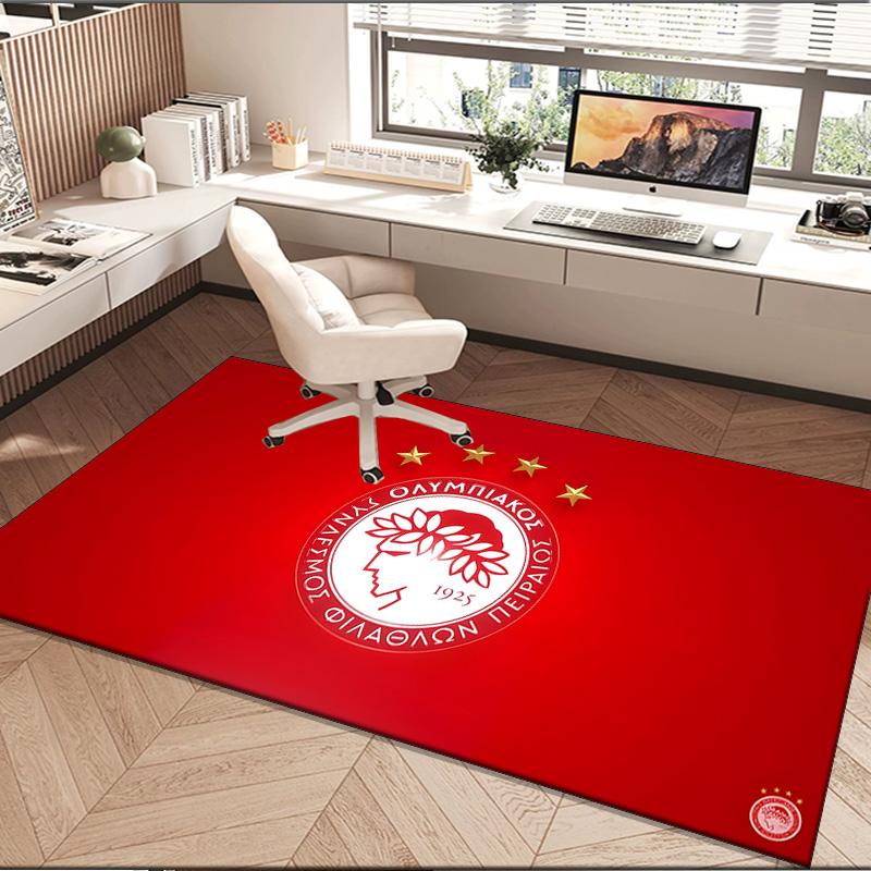 1PC rug Olympiacos Fc Team Crest Carpet, Chair Rug,Area Rug for Office Bedroom living rooms bedroom, Doormat decor Christmas fan gifts