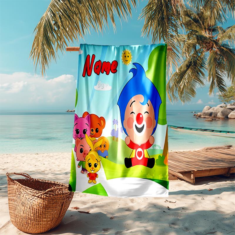 Personalized Customized Proof Beach Towel with Plim Plim Pattern - Soft, Absorbent,quick-drying,perfect Swimming,camping&bathing