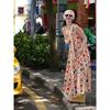 Xishuangbanna Thailand Travel Wear Seaside Vacation Bohemian Ethnic Style Print Loose Suspender Dress