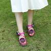 Johnature Vintage Flower Comfortable Summer Wedges Sandals Genuine Leather Handmade Ethnic Style Women Shoes