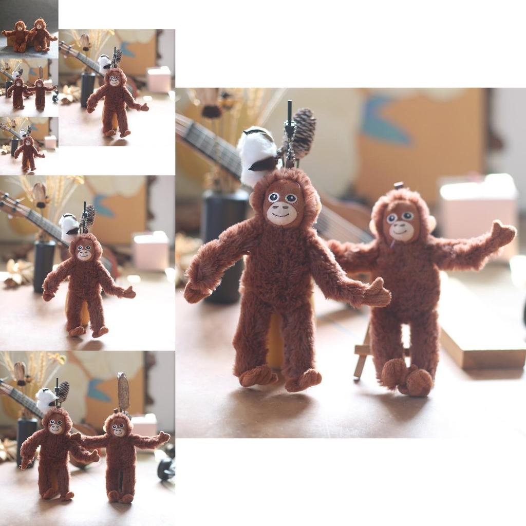 Cute Adorable Monkey Plush Toy Keychain Soft Stuffed Animal Doll For Bags 20cm