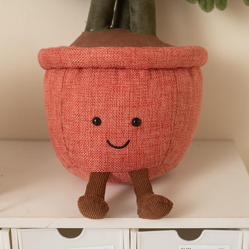 Plush Emulational Plants Amuseables Potted Monstera Deliciosa Stuffed Toys Fun Decoration For Home Kawaii Toy For Girls Gifts