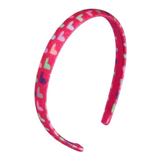 Bandeau pour fille avec peigne à dents lisses et arc anti-glisse Couleur dégradé arc-en-ciel Décoration Cœurs Étoiles Serre-tête