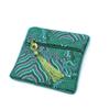 Women Exquisite Silk Jewelry Organizer New Chinese Style Embroidery Jewelry Storage Bag Wave Flower Zipper Bag