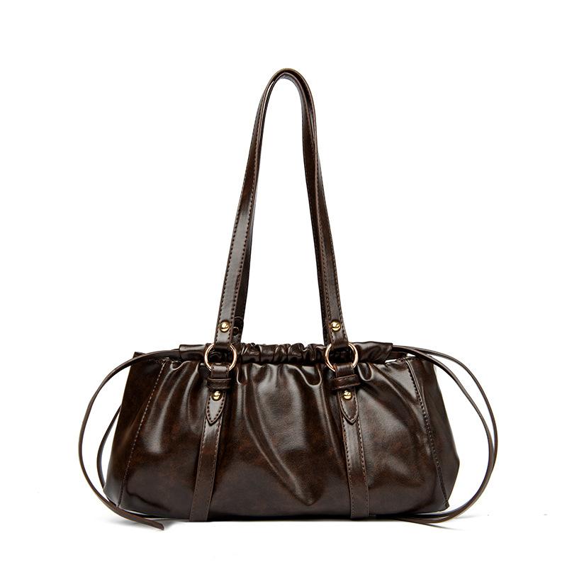 

NEW Women PU Leather Handbags High Quality Ladies Shoulder Messenger Bags for Women Casual Female Tote Shopping Bag темно-коричневого кольору