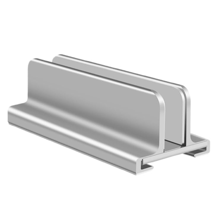 WAYetTO Laptop Vertical Adjustable Holds 3 Aluminum Fits and Lightweight and Silver Stand, Storage, Width, Devices, Alloy, Tablets, PCs, Laptops,