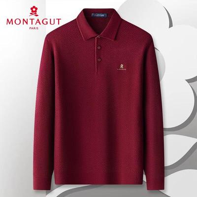MONTAGUT Herren Herbst/Winter Rollkragen Wollmischung Ananasstrickpullover