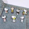 7Pcs // Snoopy Enamel Pin Set Cartoon Charlie Brown Woodstock Brooch Lapel Pins For Backpack Clothes Badge Cute Fans Gift