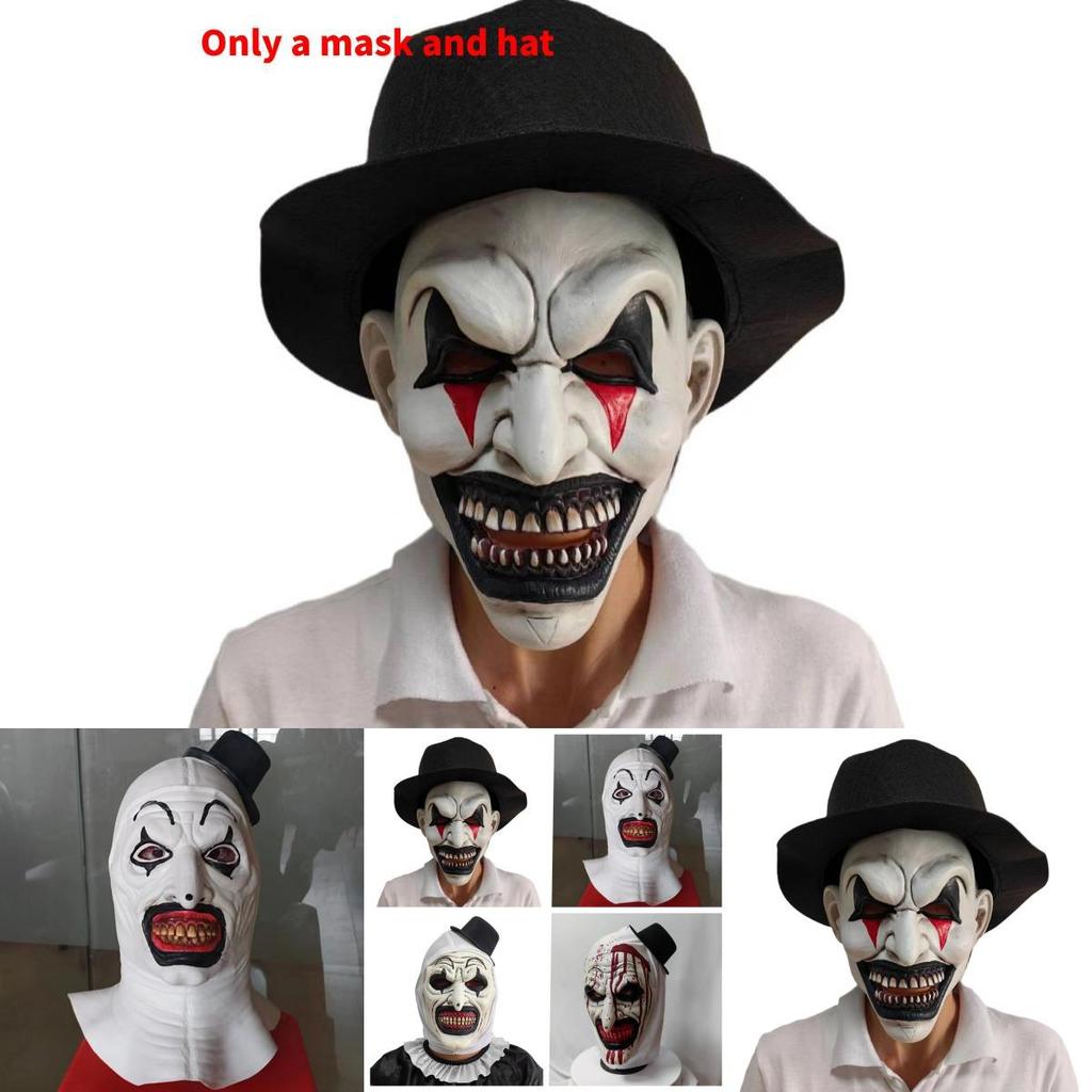 Terrifier Clown Latex Mask Halloween Party Costume Accessory For Cosplay And Themed Events