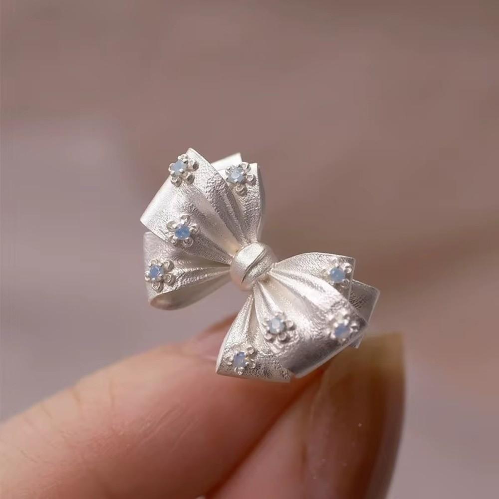 Elegant 3D Finger Rings Opal Stone Adjustable Open Index Ring Bowknot Ring Women