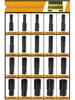 Extended Electric Socket Wrench Set with Large, Medium & Small Hexagonal Air Gun Heads for Auto Repair