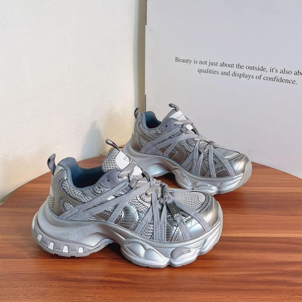 Damen Herbst neue atmungsaktive und vielseitige leichte Riemen bequeme lässige Sportschuhe mit dicker Sohle