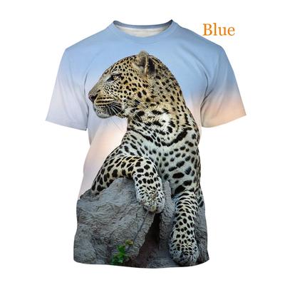 Men's and Women's T-shirt Casual Shirts Funny Loose Tops New Fashion Animal Leopard 3D Printing