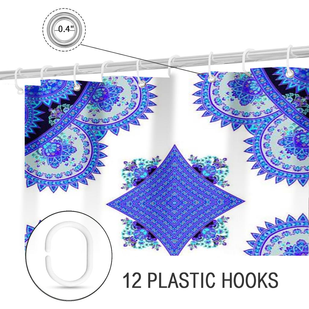 Zasłona Kąpielowa Mandala Styl Narodowy Litery Łazienkowe Zasłona Prysznicowa Wodoodporna Z 12 Haczykami Ryby Dekoracja Domu Darmowa Wysyłka