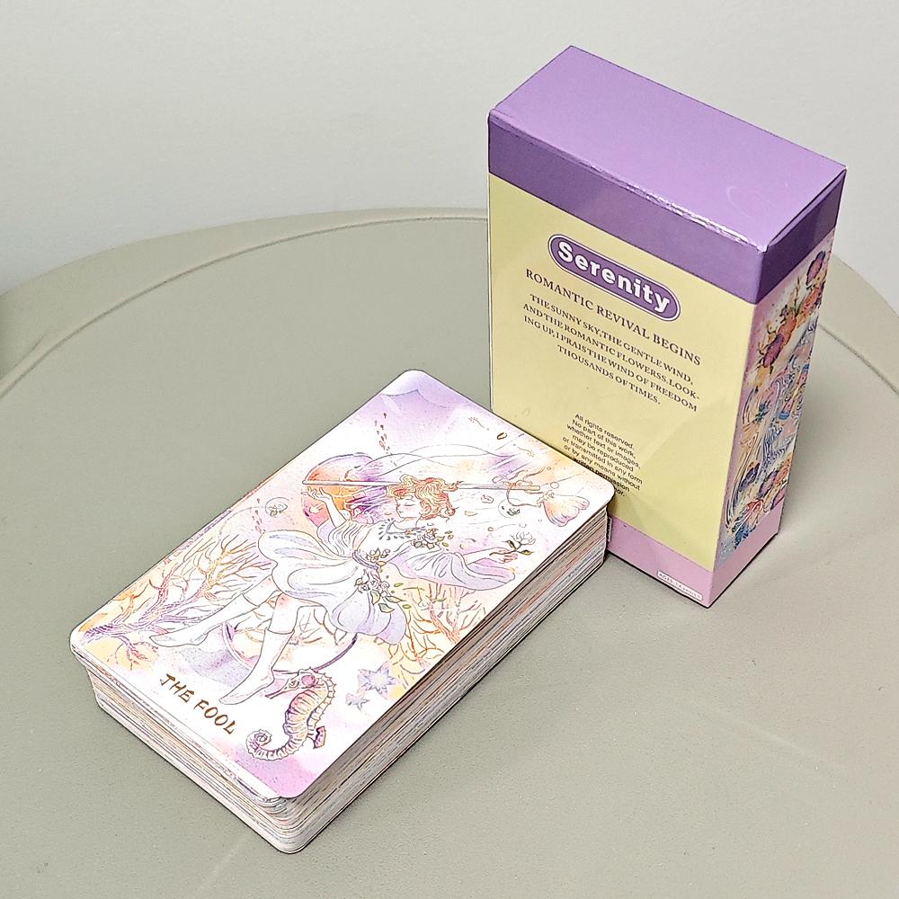 Serenity Tarot Deck 10.3*6cm 78 Pcs Warm Dreamy Anime-Style Tarot Cards Based on Rider System