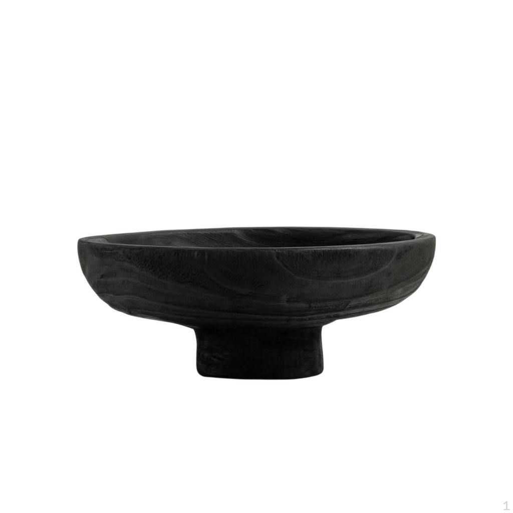 Fruit Bowl with Pedestal Matte Dark Modern for Tabletop, Dining Table,