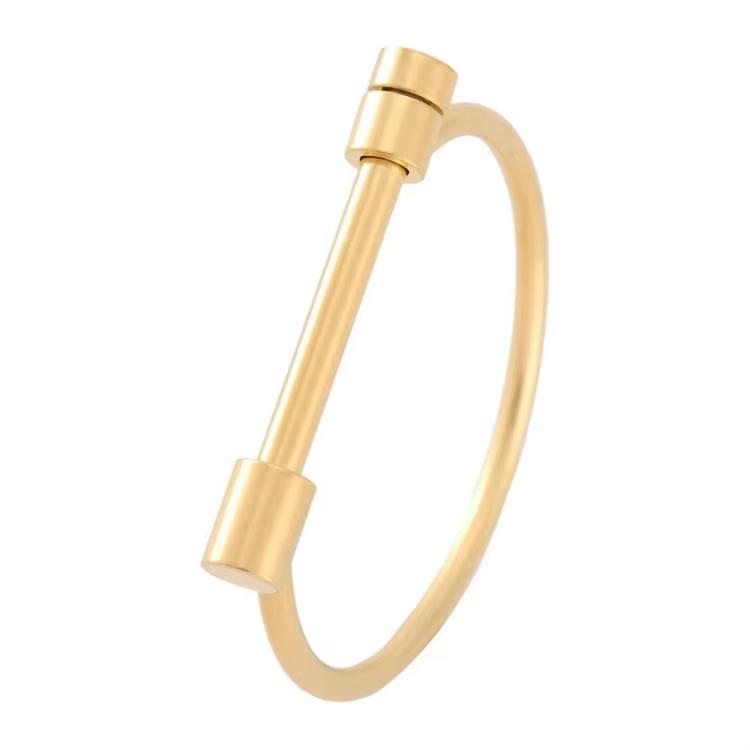 Minimalist Gold-Plated Stainless Steel Bracelet Popular Fashionable Individual Bangles 18cm&fashion