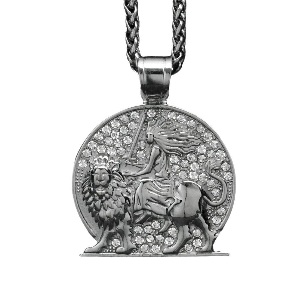 Pendant New Hip Hop Fashion Necklace Domineering Lion Knight Necklace