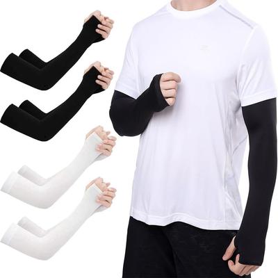 Exposed Thumb Summer Cooling Basketball Running Arm Sleeves Sun Protection Outdoor Sport Arm Cover