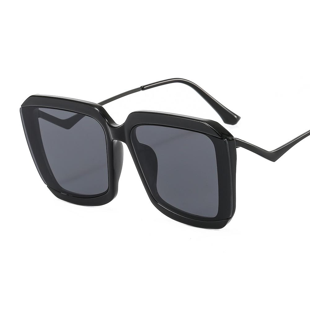 2024 Newest Fashion Colorful Sunglasses Women Curved Metal Leg Oversized Square Sunglasses Logo Customization Color