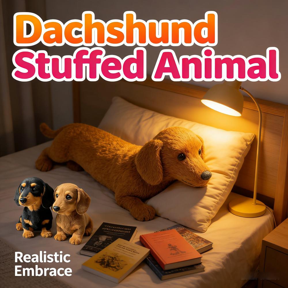 Realistic Embrace Dachshund Plush Toy Emotional Support Skin-Friendly Sleeping Pillow Children Kids Boys Girls Room Decor
