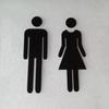 Black Gold Silver Color Toilet Sign Acrylic Wash Room Door Wall Label Sticker WC Holder Signage Board Home Bathroom Decor Male Female Restroom Signage