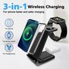 30W 3 In 1 Wireless Charger Stand Dock For iPhone Watch 8 7 Ultra2 SE AirPods 3 2 iPhone 15 14 13 Pro Max Fast Charging Station