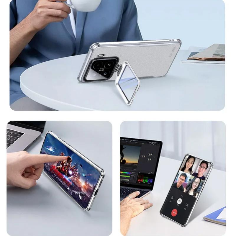 Luxury Plating Leather Metal Lens Holder Case for Xiaomi 15 Pro 15 Ultra Shockproof Bumper Protective Cover Xiaomi Mi 15Pro