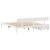 Vidaxl Bed Frame Without Mattress, White, 180X200 Cm, Solid Pine Wood