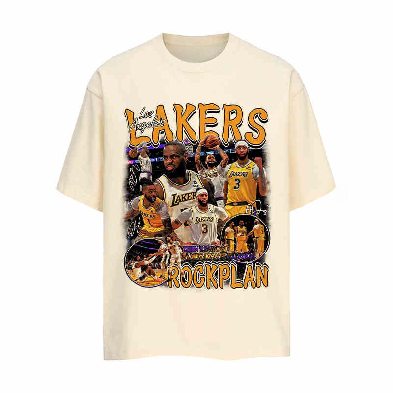 2024 Rock Project American Star James David Russell Printed Short Sleeve Retro Basketball T-shirt Student Hipster Men and Women