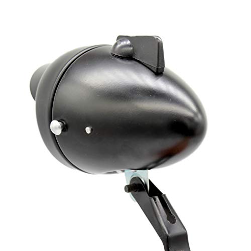 NOTRE Cannonball Light with On/Off Switch, Retro Design, Energy-Saving, High-Brightness LED, Two Mounting Brackets, Battery-Operated (Black Steel)